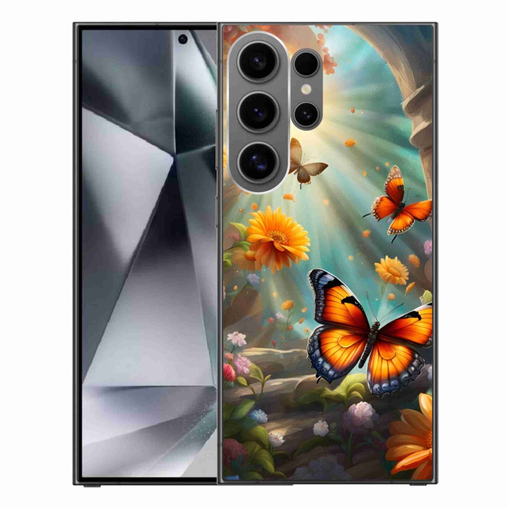 Gelový kryt mmCase na Samsung Galaxy S24 Ultra - motýlí zahrada 2