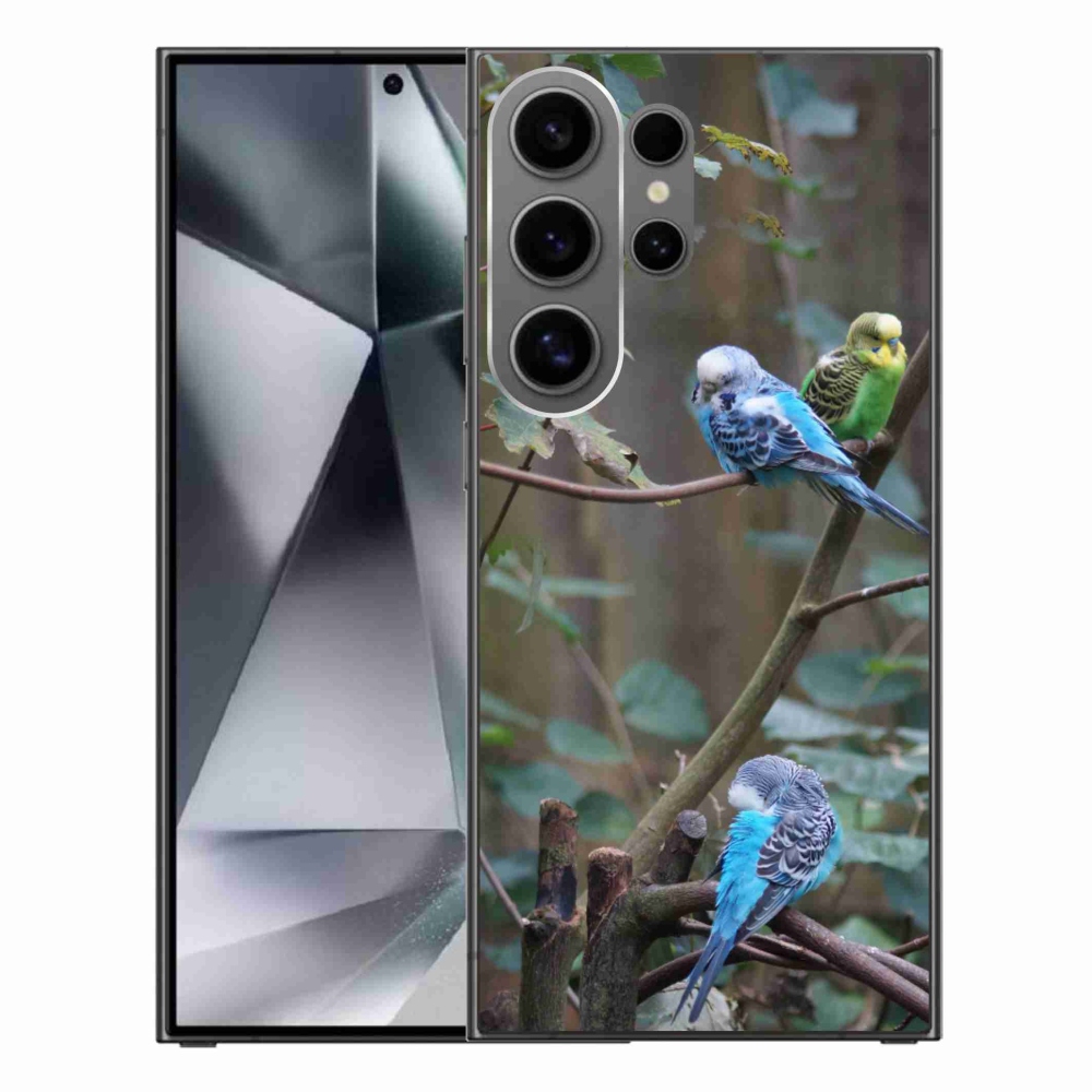Gelový kryt mmCase na Samsung Galaxy S24 Ultra - papoušci na větvi