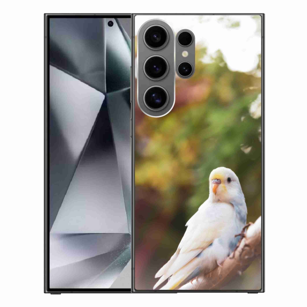 Gelový kryt mmCase na Samsung Galaxy S24 Ultra - papoušek andulka bílá