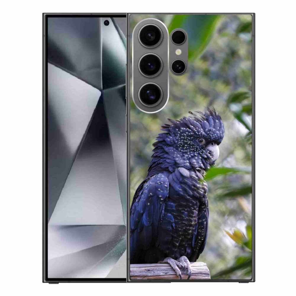 Gelový kryt mmCase na Samsung Galaxy S24 Ultra - papoušek kakadu černý