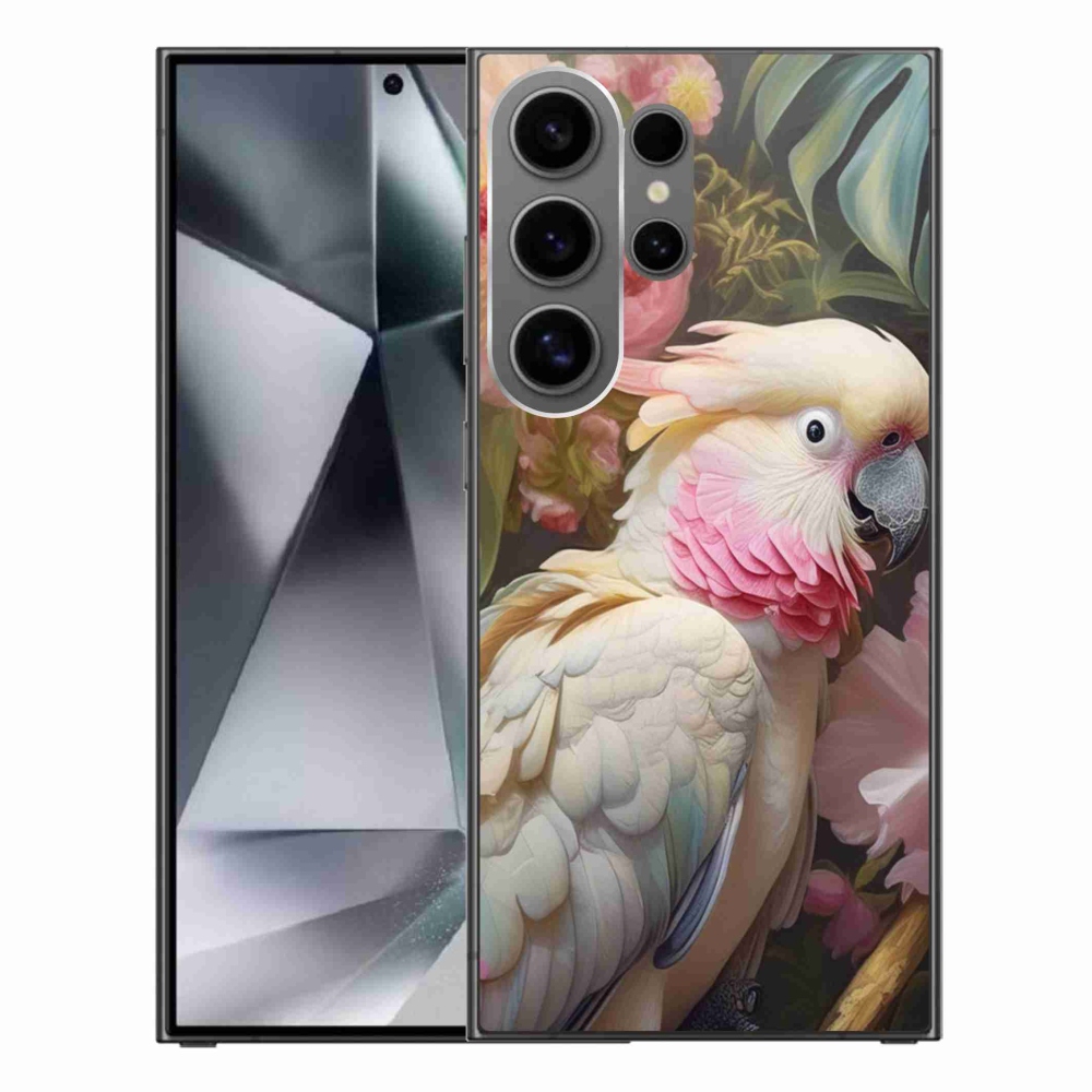 Gelový kryt mmCase na Samsung Galaxy S24 Ultra - papoušek kakadu růžový 2