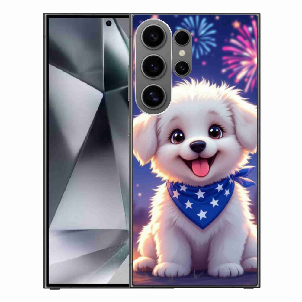 Gelový kryt mmCase na Samsung Galaxy S24 Ultra - slavnostní štěně