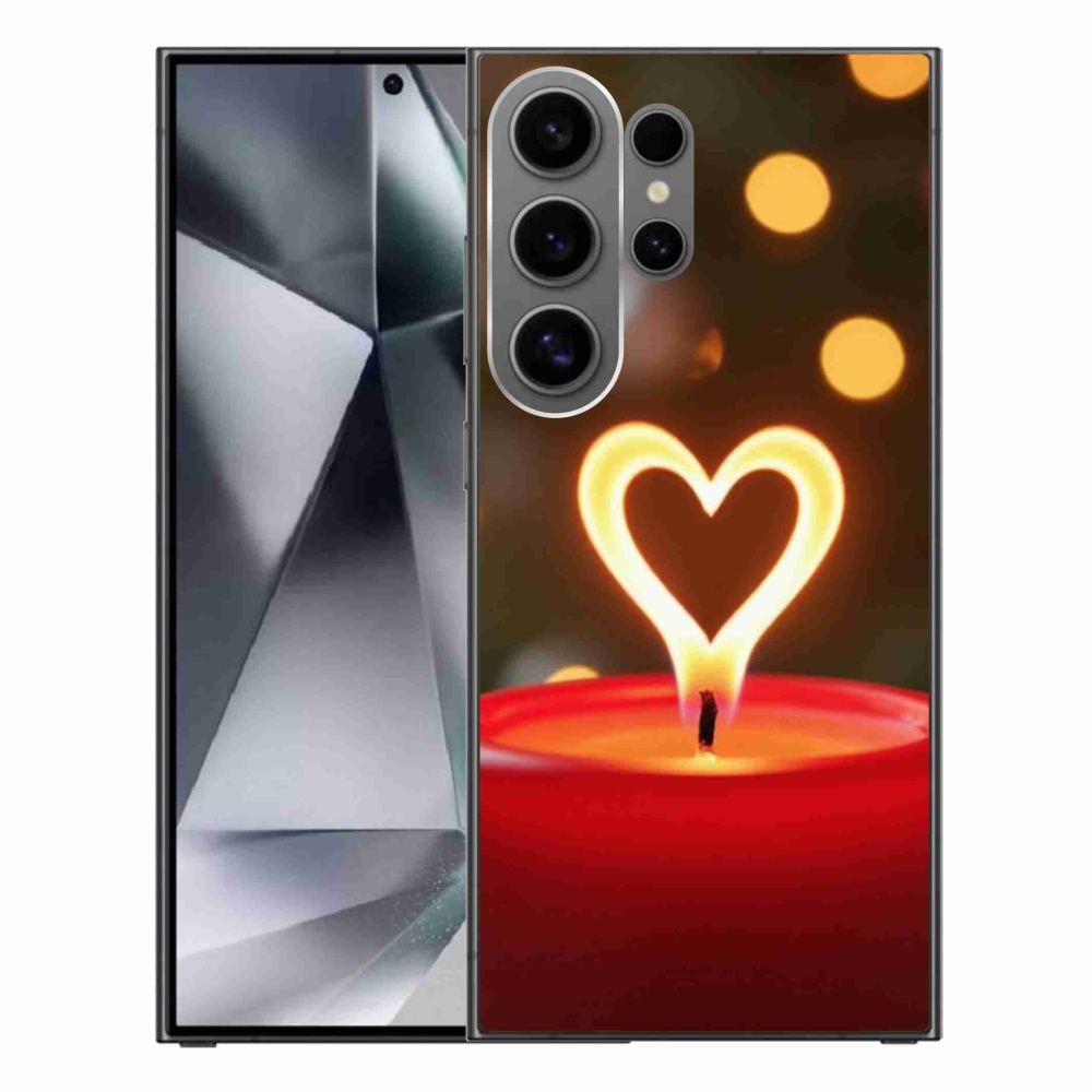 Gelový kryt mmCase na Samsung Galaxy S24 Ultra - srdce z plamene