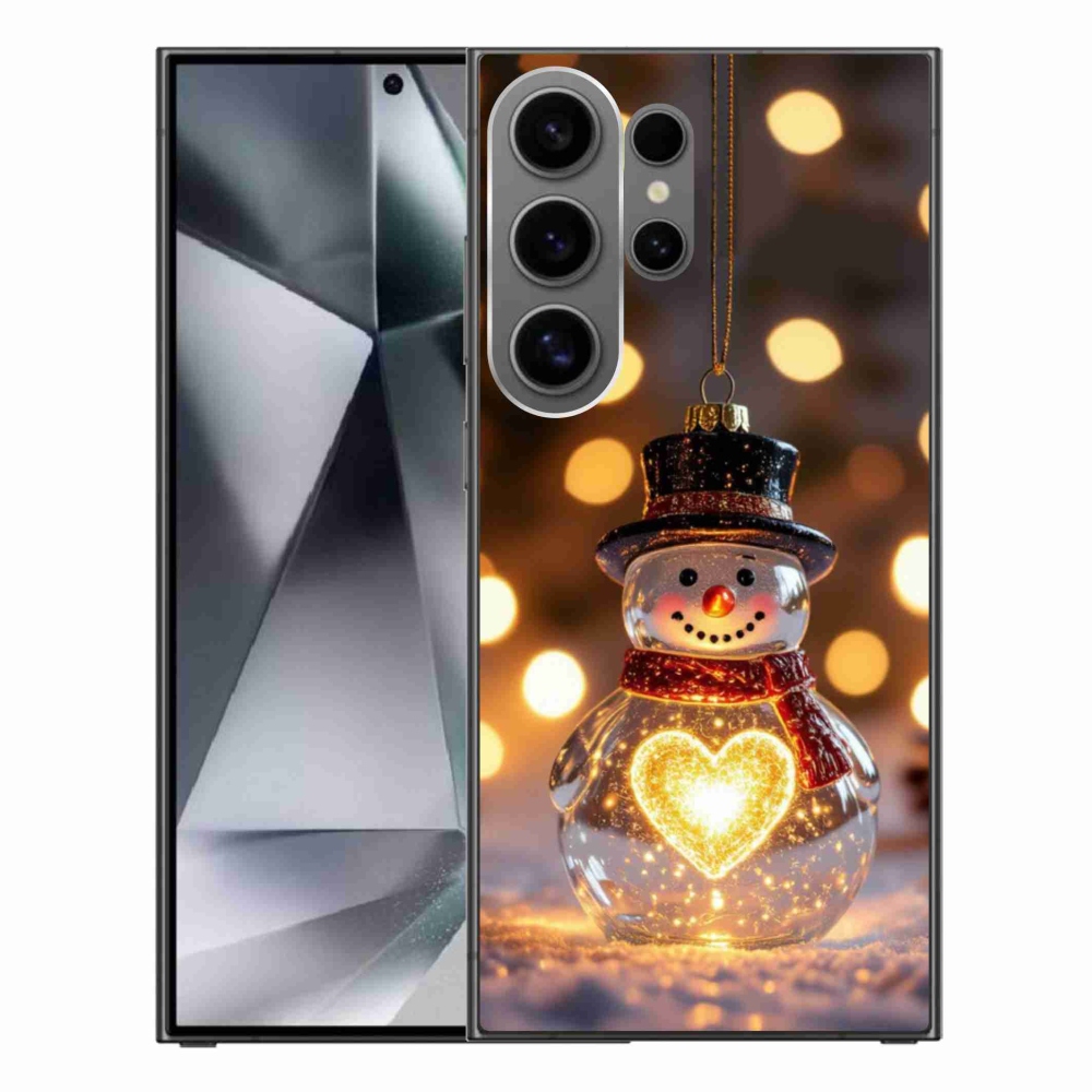 Gelový kryt mmCase na Samsung Galaxy S24 Ultra - svítící vánoční sněhulák