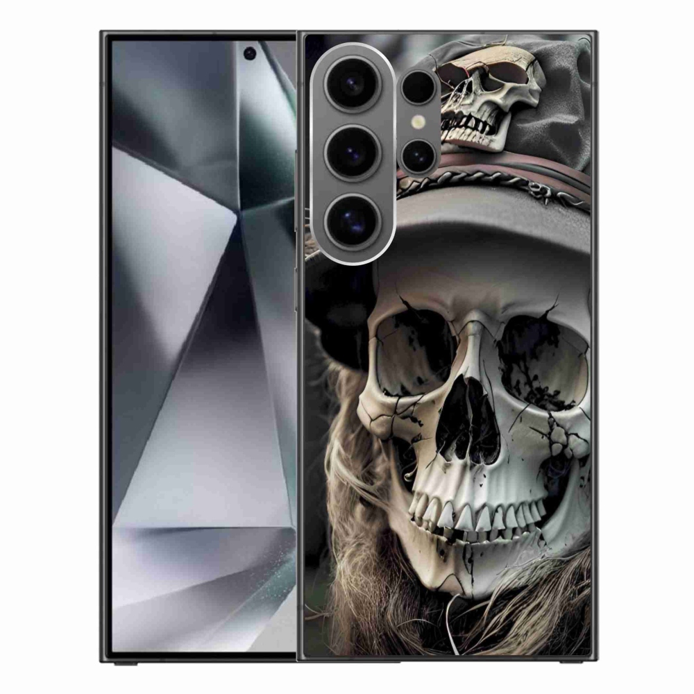 Gelový kryt mmCase na Samsung Galaxy S24 Ultra - temná lebka