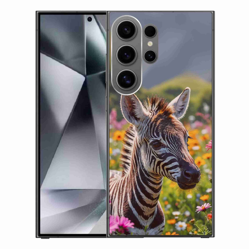 Gelový kryt mmCase na Samsung Galaxy S24 Ultra - zebra na louce