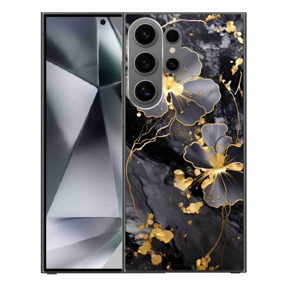 Gelový kryt mmCase na Samsung Galaxy S24 Ultra - zlaté květy