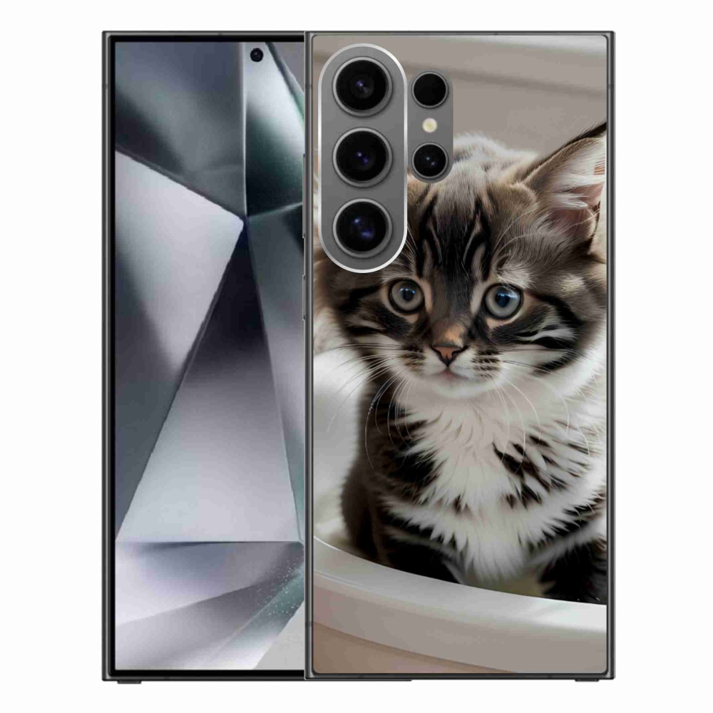 Gelový kryt mmCase na Samsung Galaxy S24 Ultra - zvědavé kotě