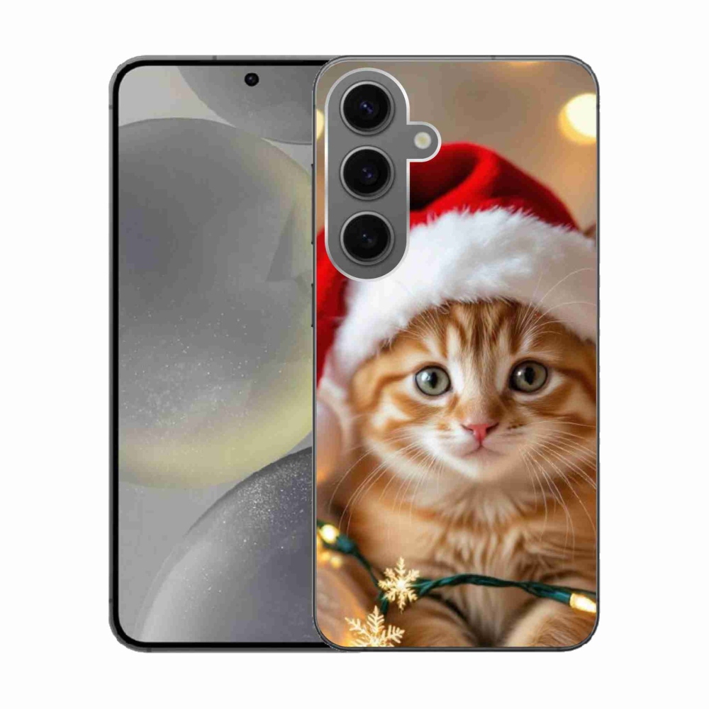 Gelový kryt mmCase na Samsung Galaxy S24 - vánoční kotě