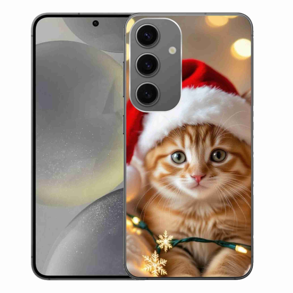 Gelový kryt mmCase na Samsung Galaxy S24+ - vánoční kotě