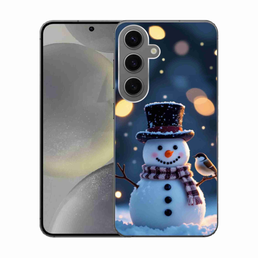 Gelový kryt mmCase na Samsung Galaxy S24 - vánoční sněhulák