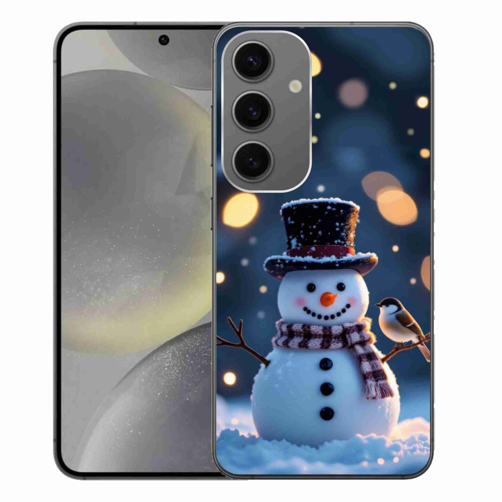 Gelový kryt mmCase na Samsung Galaxy S24+ - vánoční sněhulák