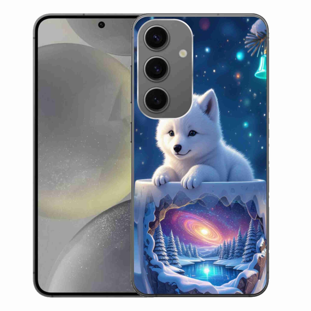 Gelový kryt mmCase na Samsung Galaxy S24+ - vánoční štěně