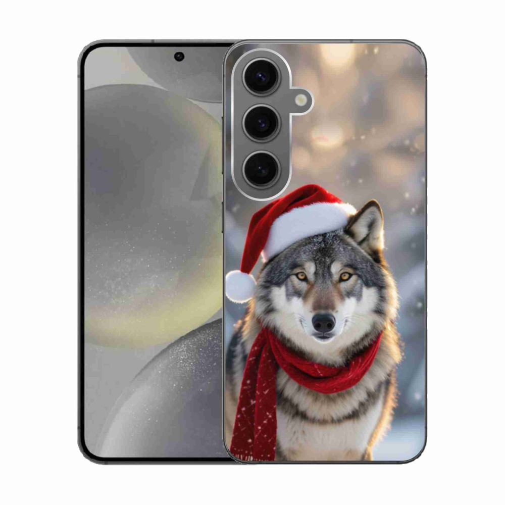 Gelový kryt mmCase na Samsung Galaxy S24 - vánoční vlk