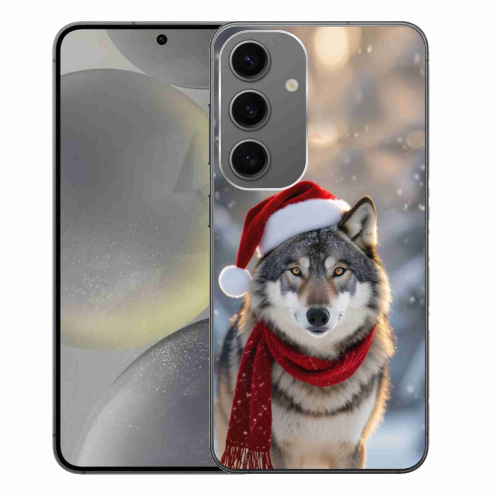 Gelový kryt mmCase na Samsung Galaxy S24+ - vánoční vlk