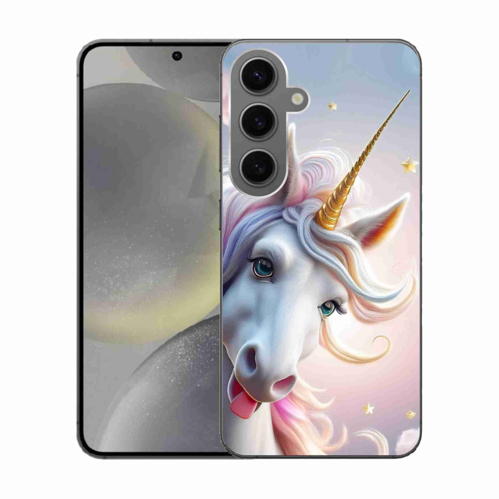 Gelový kryt mmCase na Samsung Galaxy S24 - veselý jednorožec