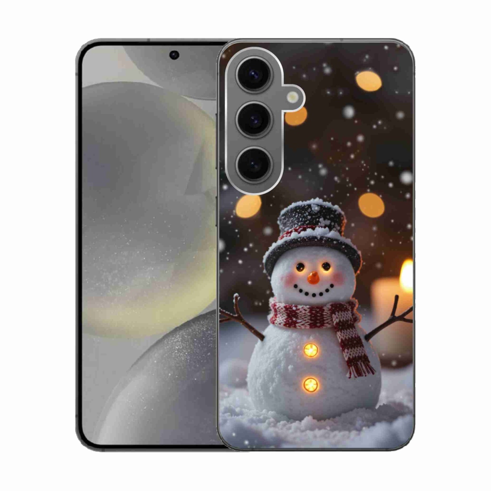 Gelový kryt mmCase na Samsung Galaxy S24 - veselý sněhulák