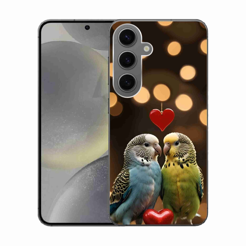 Gelový kryt mmCase na Samsung Galaxy S24 - zamilovaní papoušci