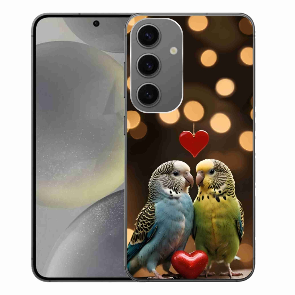 Gelový kryt mmCase na Samsung Galaxy S24+ - zamilovaní papoušci