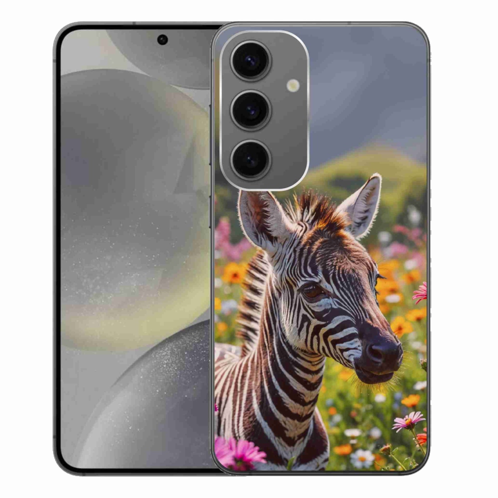 Gelový kryt mmCase na Samsung Galaxy S24+ - zebra na louce