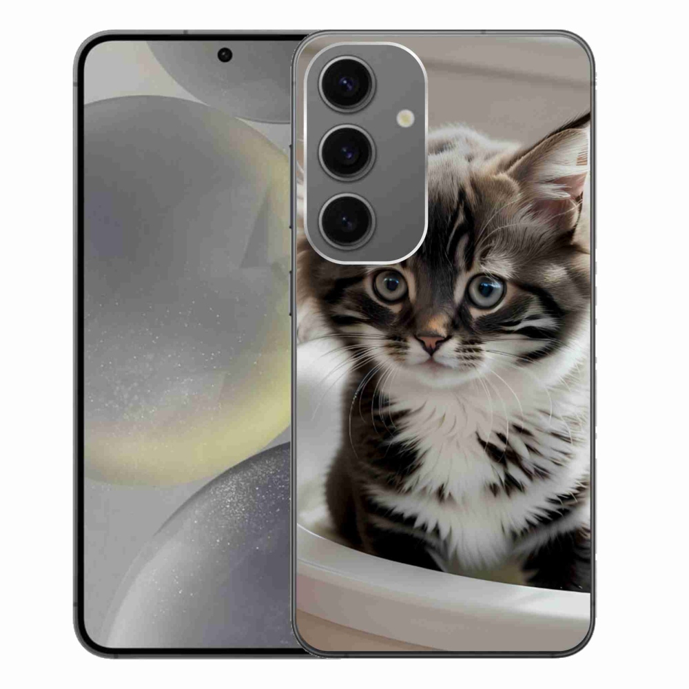 Gelový kryt mmCase na Samsung Galaxy S24+ - zvědavé kotě