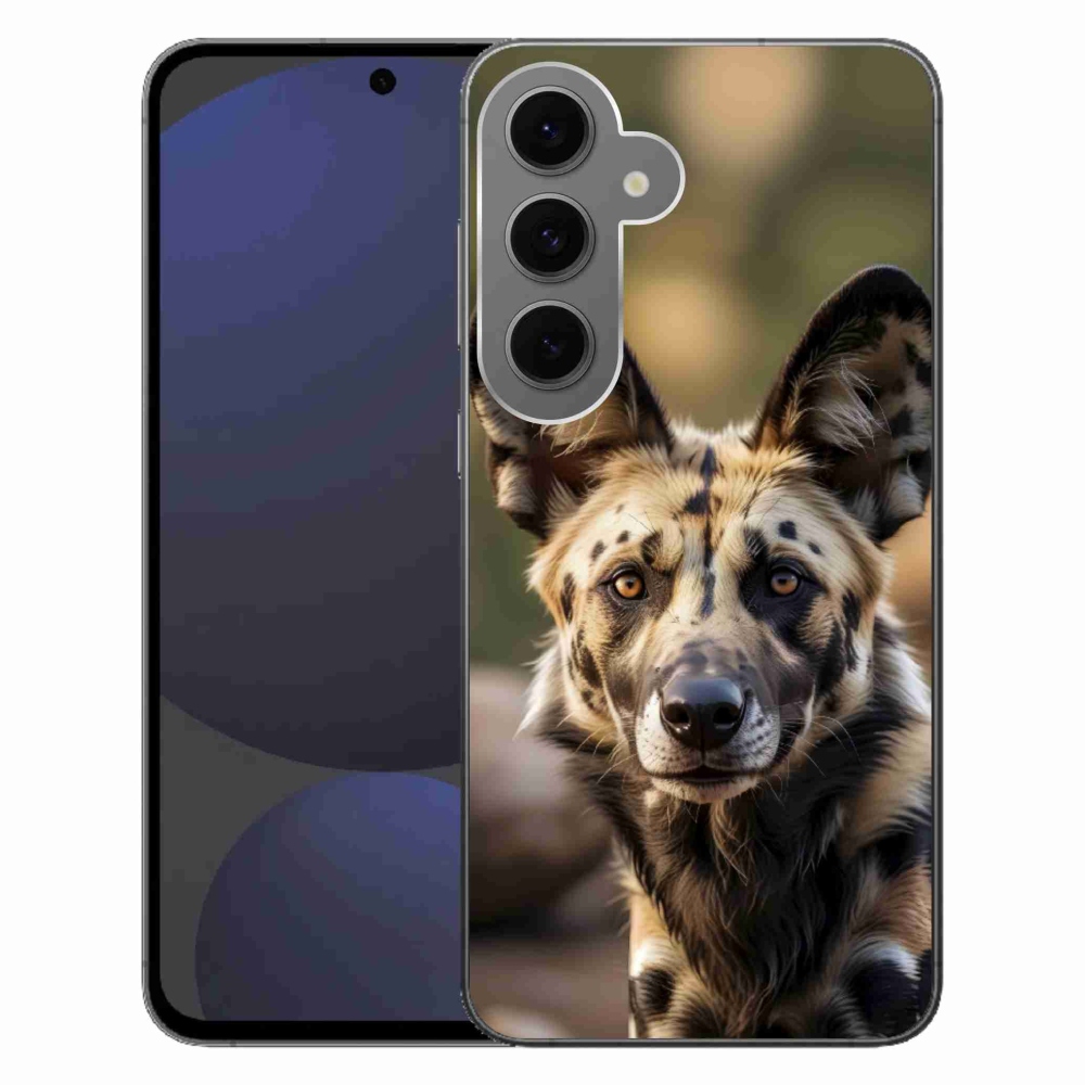 Gelový kryt mmCase na Samsung Galaxy S24FE - africký divoký pes