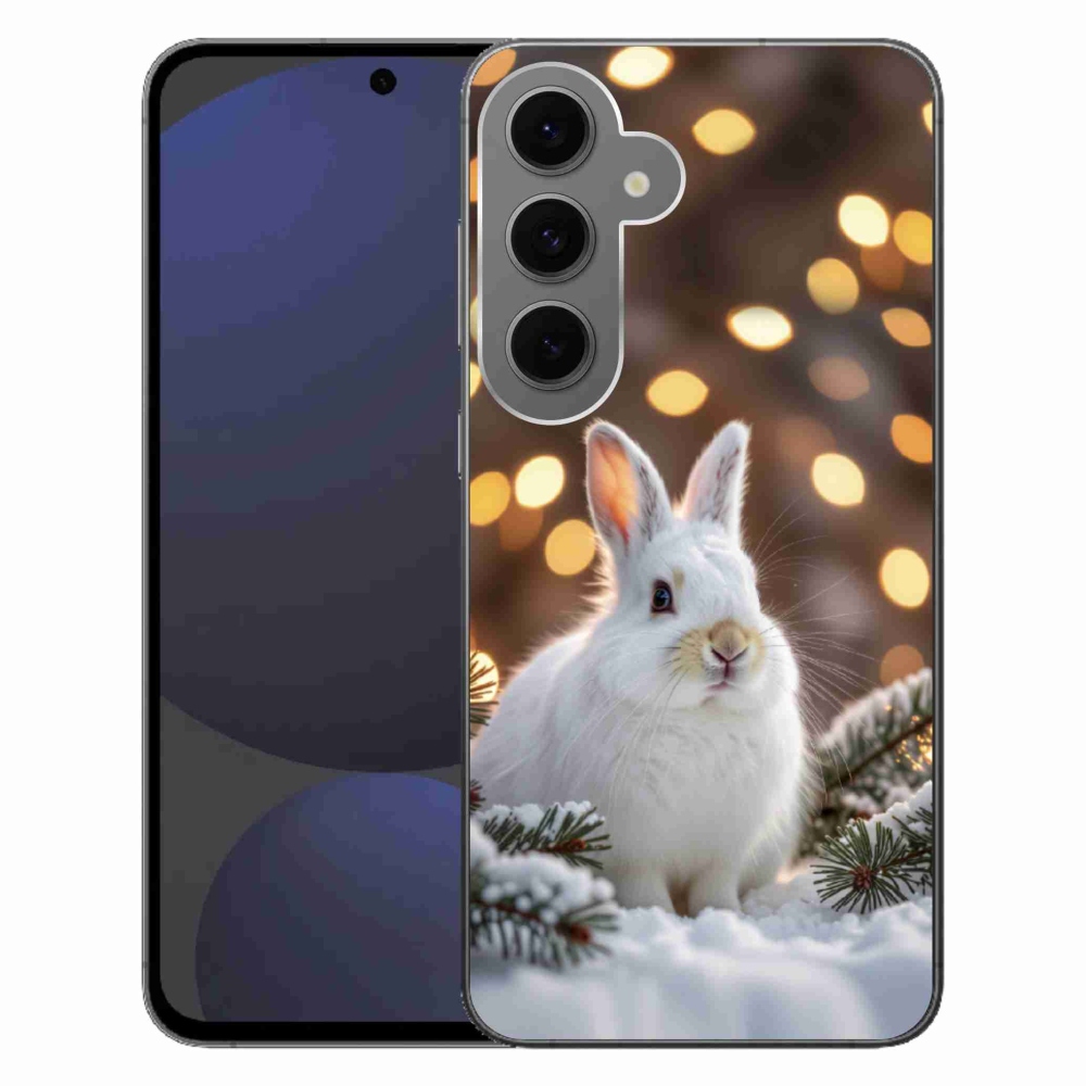 Gelový kryt mmCase na Samsung Galaxy S24FE - bílý zajíc
