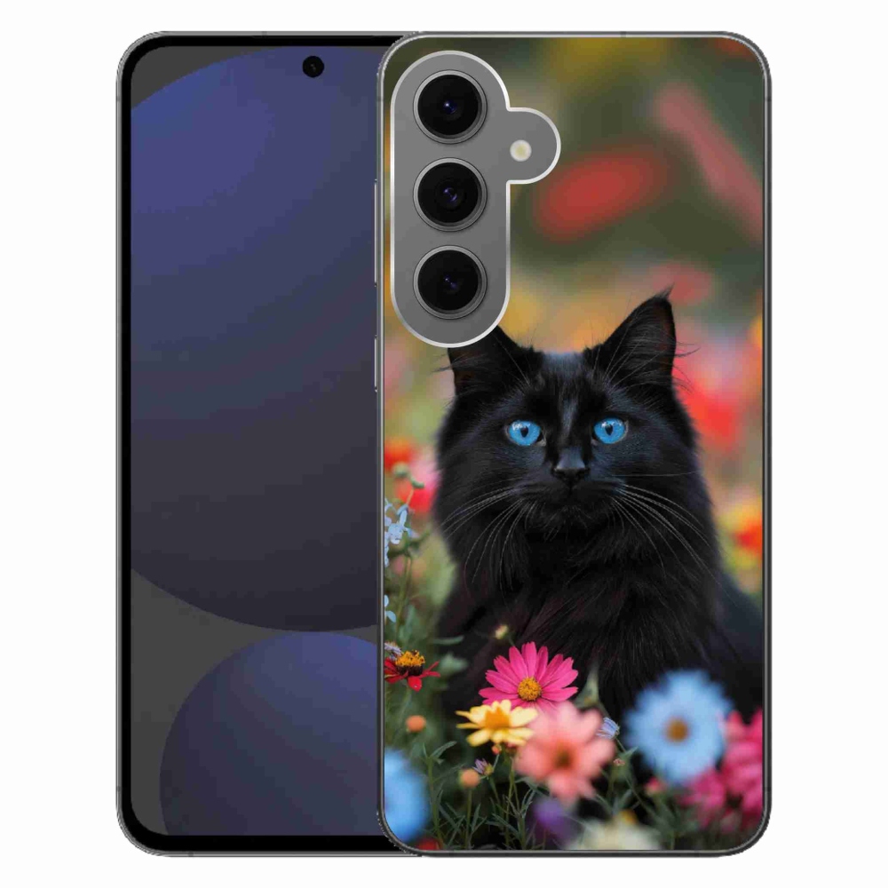 Gelový kryt mmCase na Samsung Galaxy S24FE - černé kotě 4