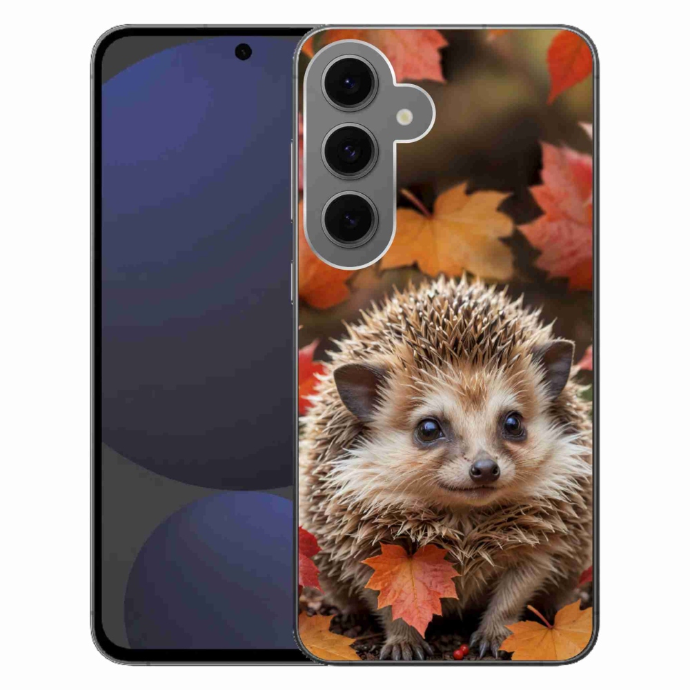 Gelový kryt mmCase na Samsung Galaxy S24FE - ježek v listí
