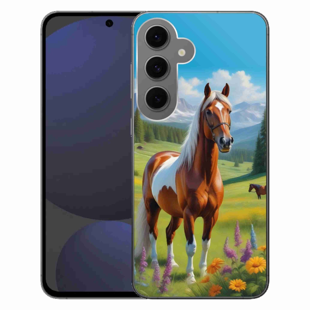 Gelový kryt mmCase na Samsung Galaxy S24FE - kůň na louce