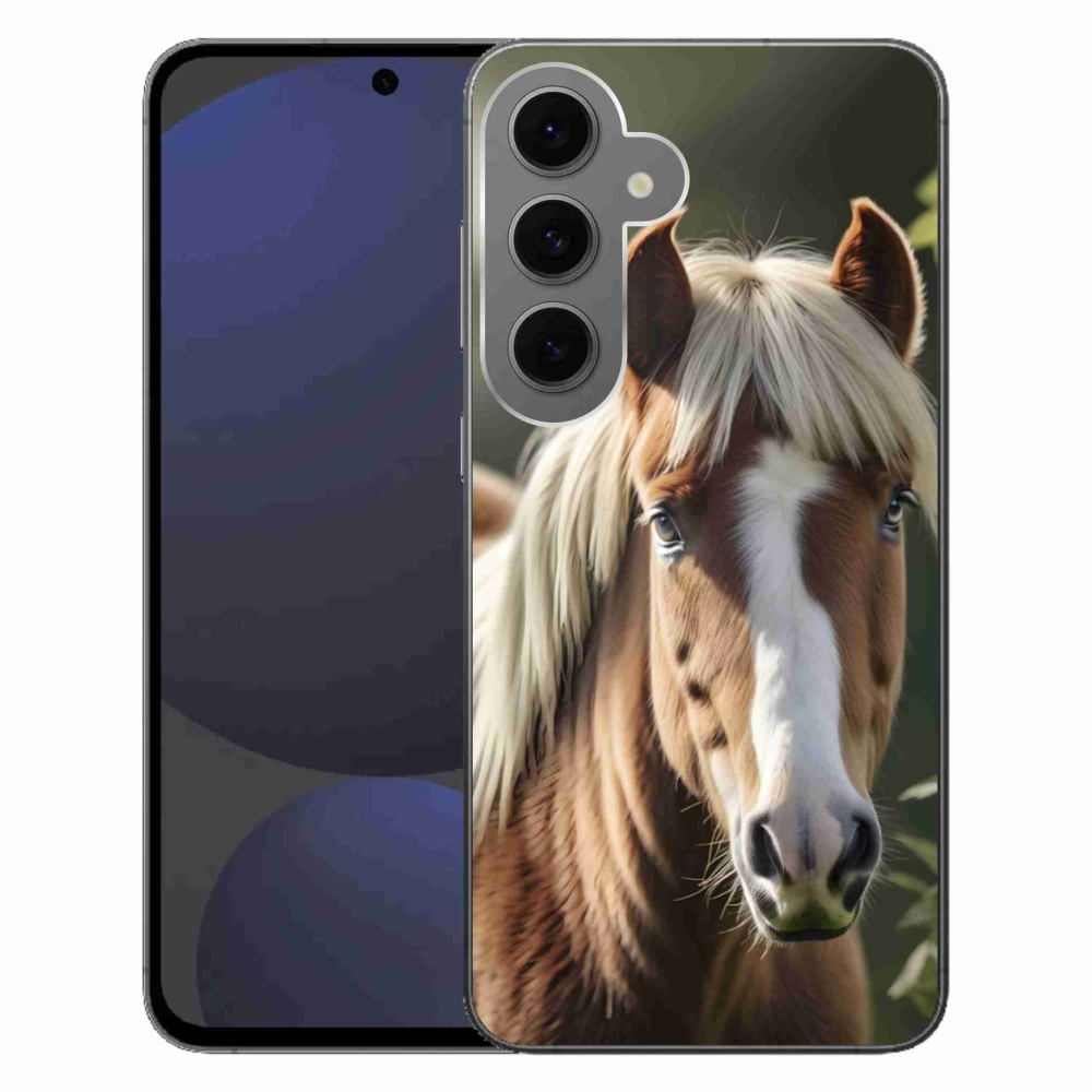 Gelový kryt mmCase na Samsung Galaxy S24FE - kůň se světlou hřívou