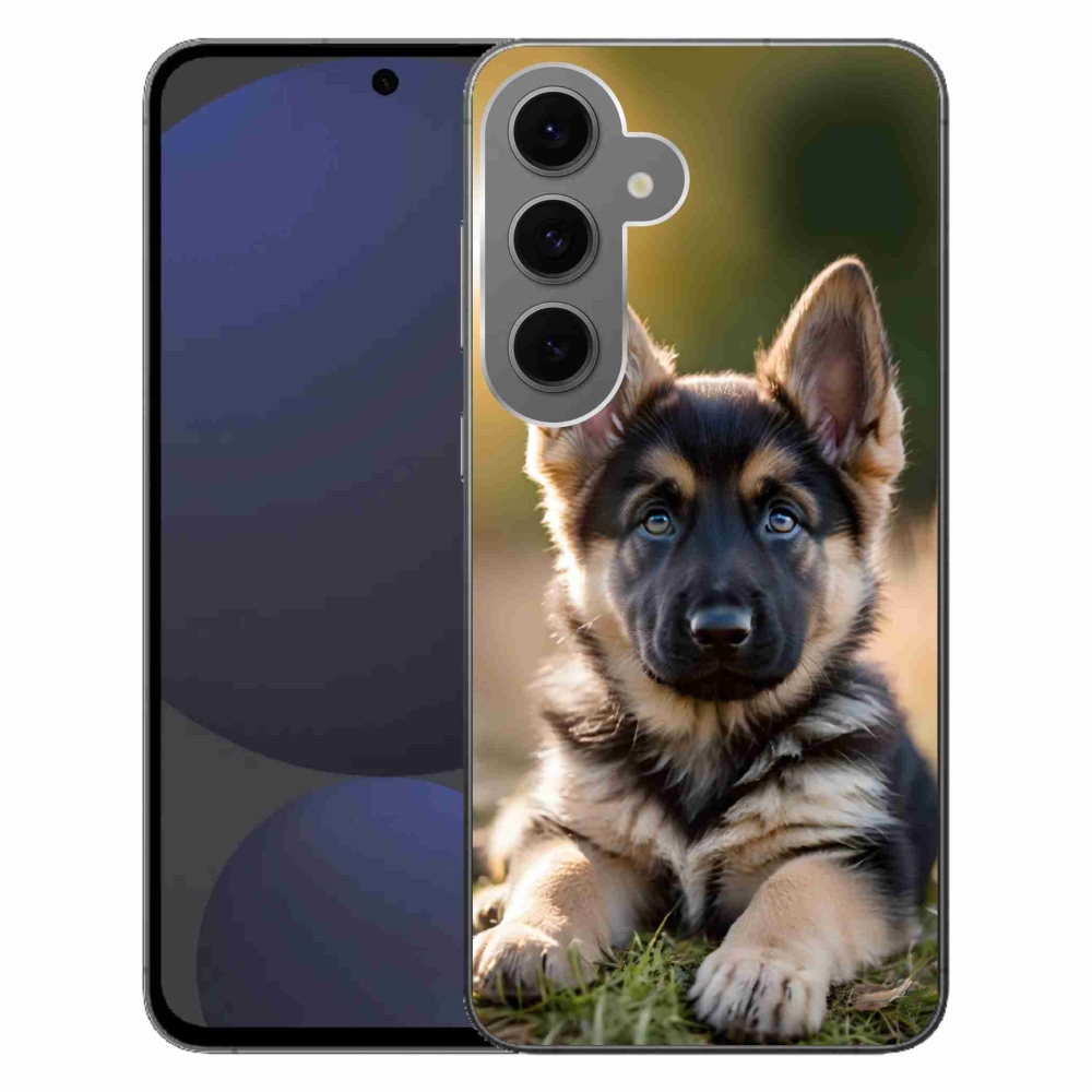 Gelový kryt mmCase na Samsung Galaxy S24FE - německý ovčák v přírodě