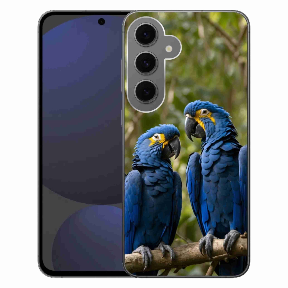 Gelový kryt mmCase na Samsung Galaxy S24FE - papouščí duo