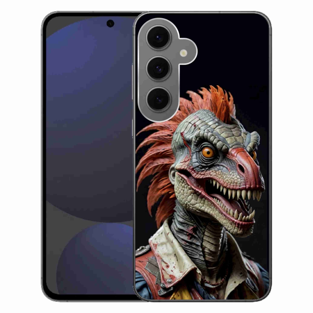 Gelový kryt mmCase na Samsung Galaxy S24FE - punk dinosaurus