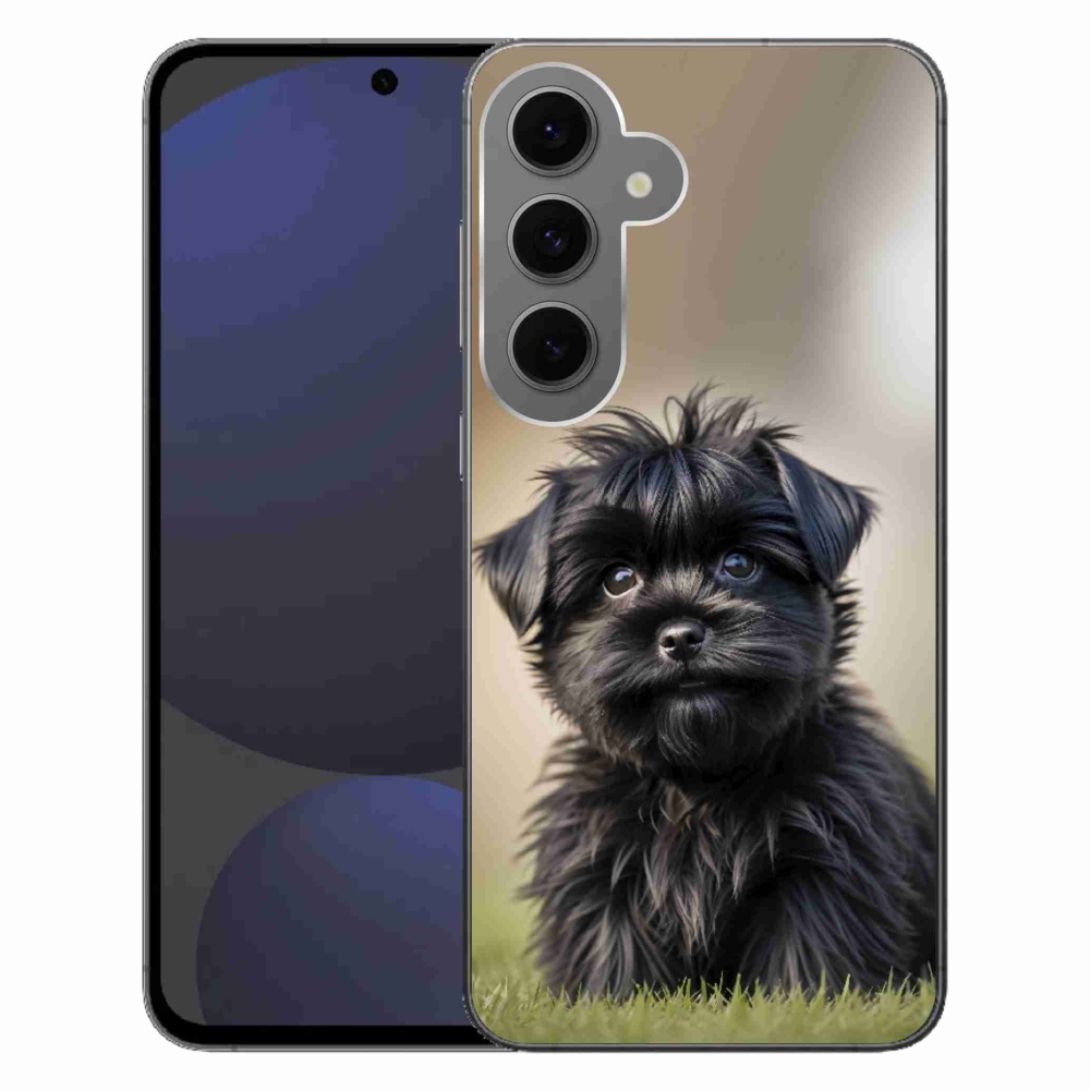 Gelový kryt mmCase na Samsung Galaxy S24FE - roztomilý černý pejsek