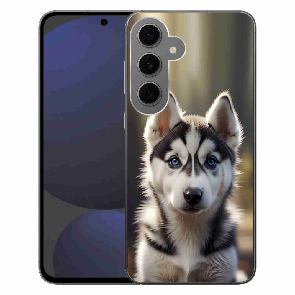 Gelový kryt mmCase na Samsung Galaxy S24FE - roztomilý sibiřský husky