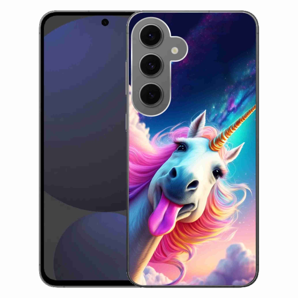 Gelový kryt mmCase na Samsung Galaxy S24FE - šílený jednorožec