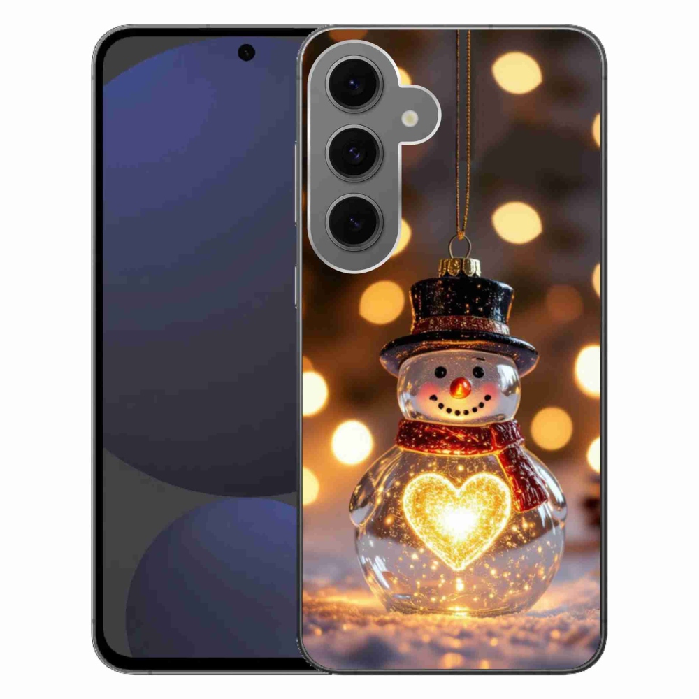 Gelový kryt mmCase na Samsung Galaxy S24FE - svítící vánoční sněhulák