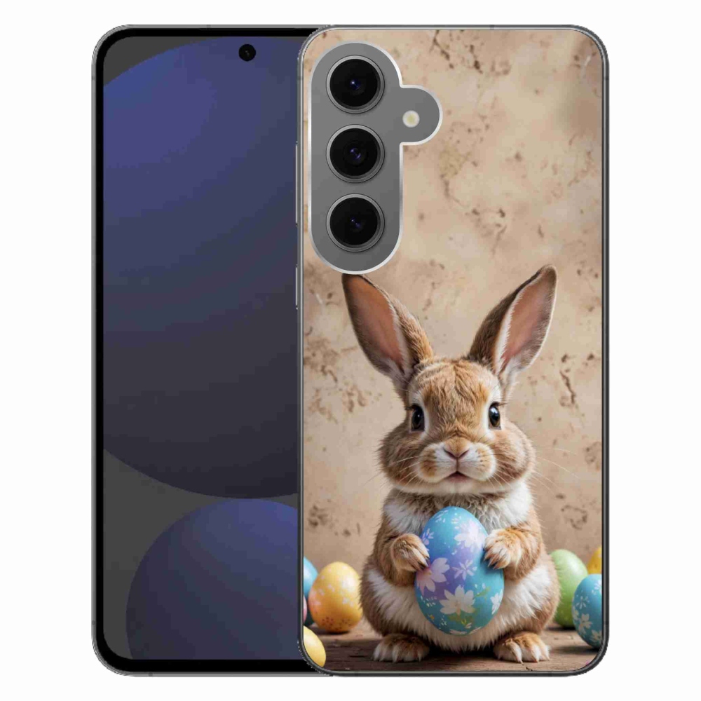 Gelový kryt mmCase na Samsung Galaxy S24FE - velikonoční králíček