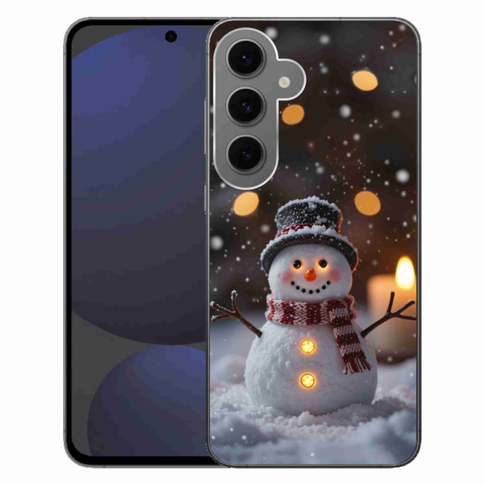 Gelový kryt mmCase na Samsung Galaxy S24FE - veselý sněhulák