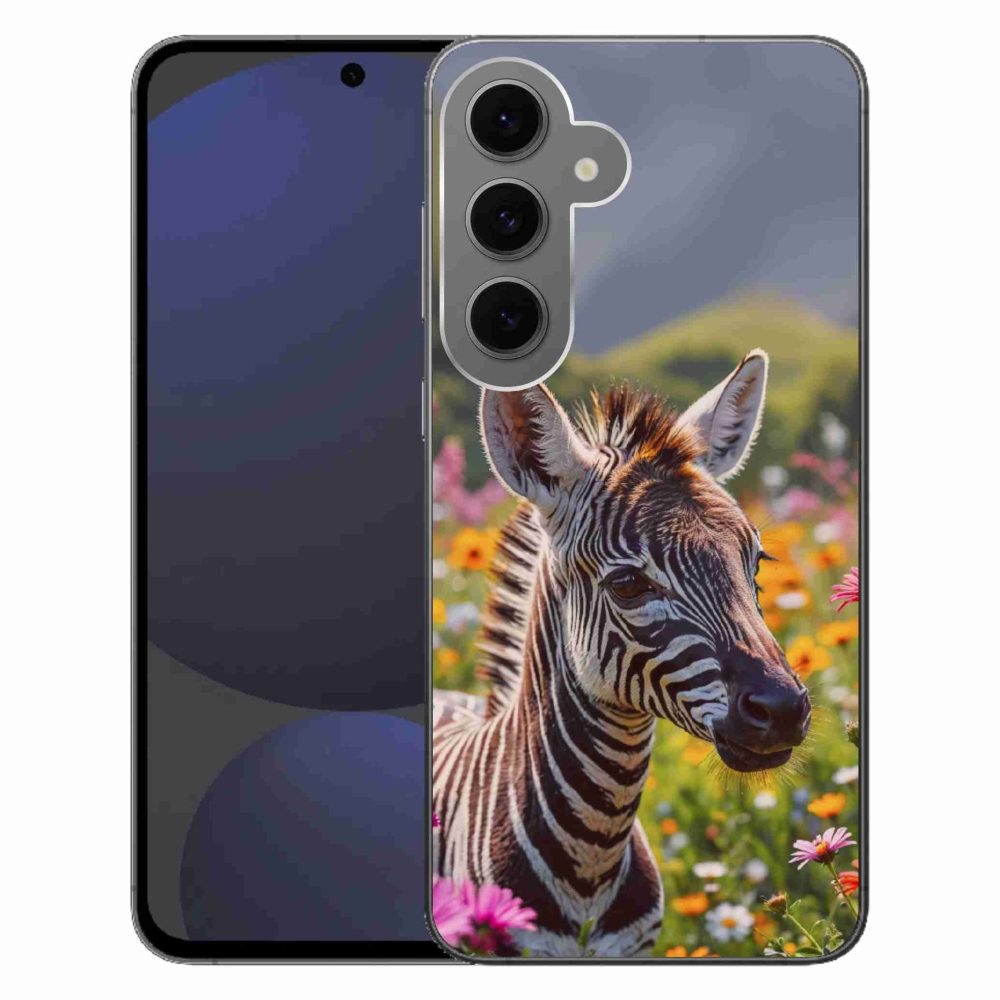 Gelový kryt mmCase na Samsung Galaxy S24FE - zebra na louce