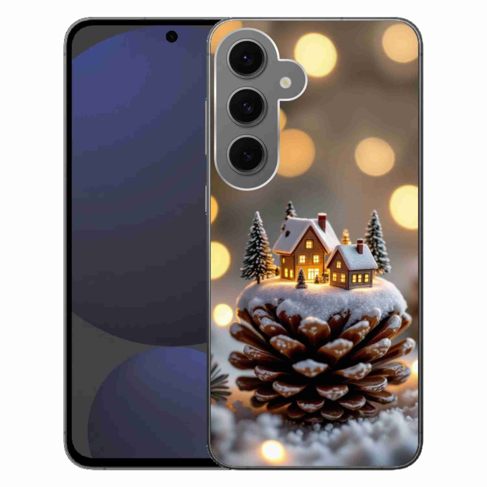 Gelový kryt mmCase na Samsung Galaxy S24FE - zimní vesnička