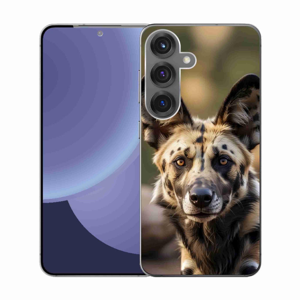 Gelový kryt mmCase na Samsung Galaxy S25 - africký divoký pes