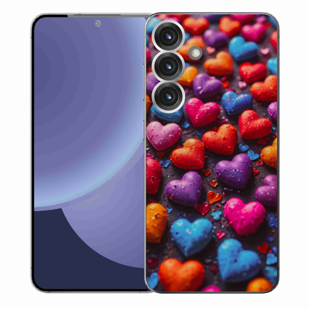 Gelový kryt mmCase na Samsung Galaxy S25+ - barevná srdce