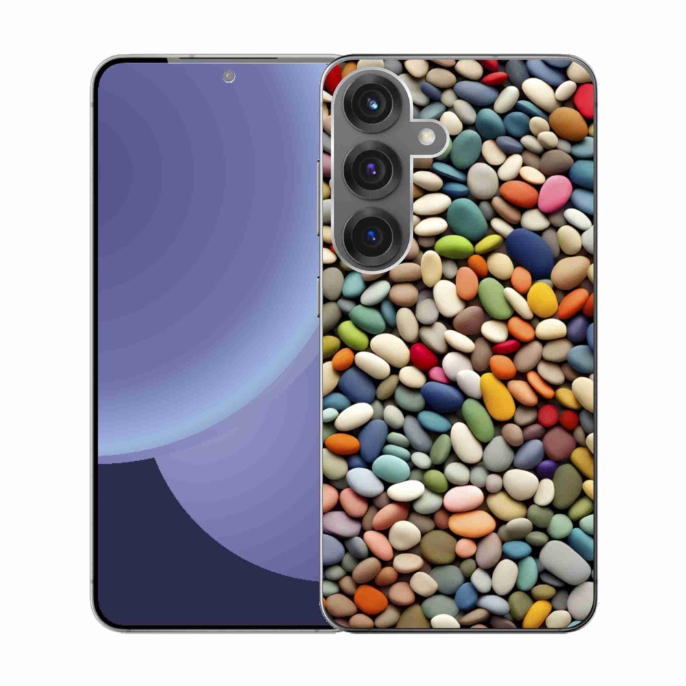 Gelový kryt mmCase na Samsung Galaxy S25 - barevné kamínky 2