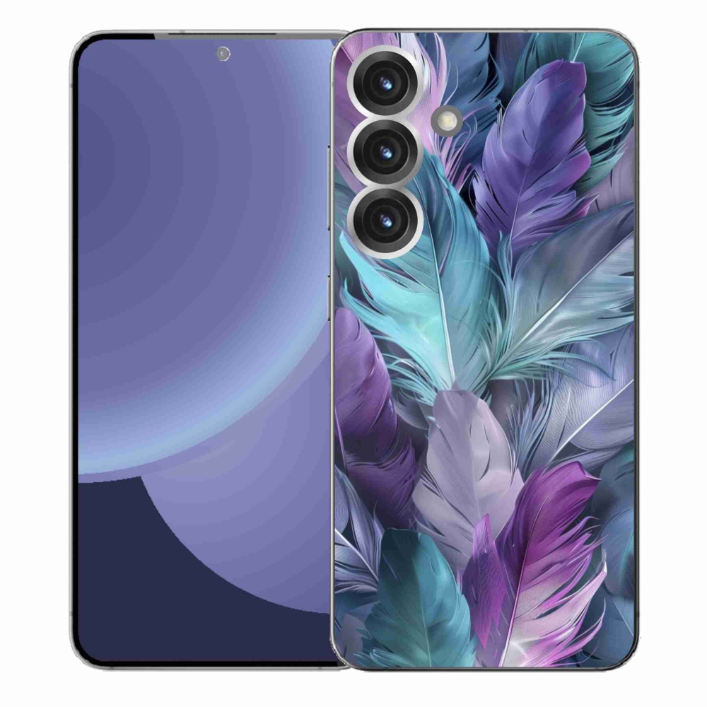 Gelový kryt mmCase na Samsung Galaxy S25+ - barevné peří 2