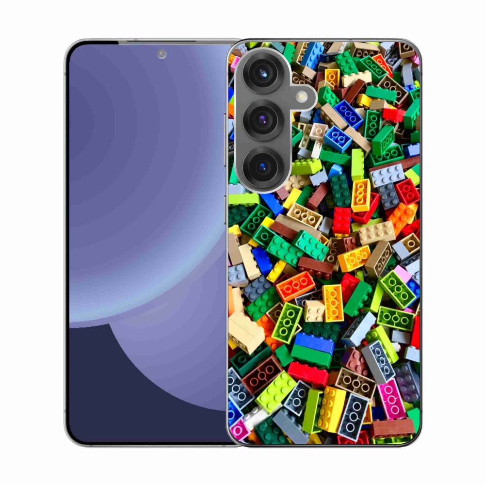 Gelový kryt mmCase na Samsung Galaxy S25 - barevné stavební kostky