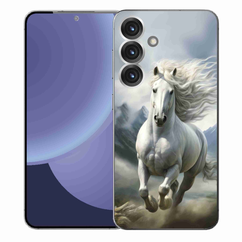 Gelový kryt mmCase na Samsung Galaxy S25+ - běžící bílý kůň 3