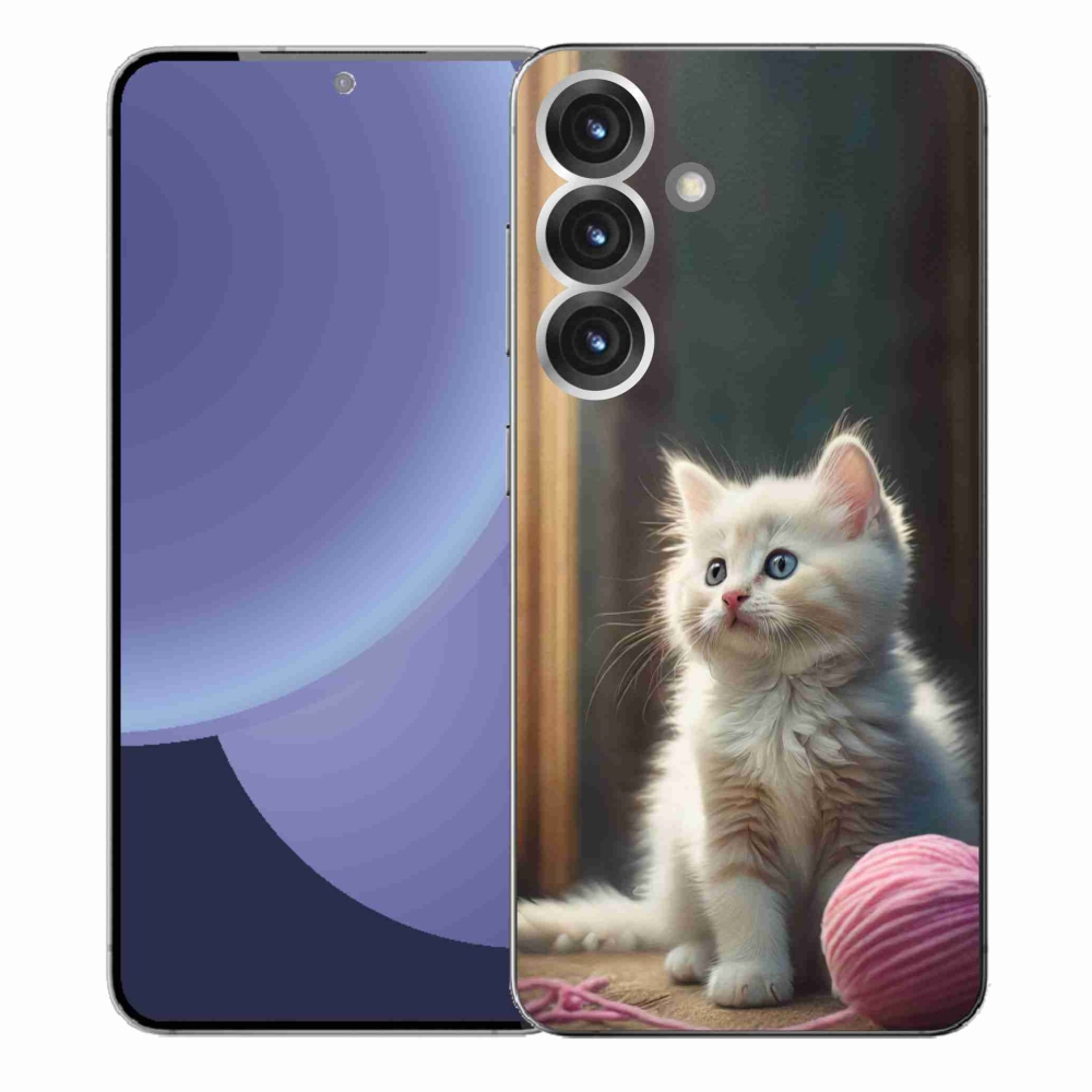 Gelový kryt mmCase na Samsung Galaxy S25+ - bílé kotě 2