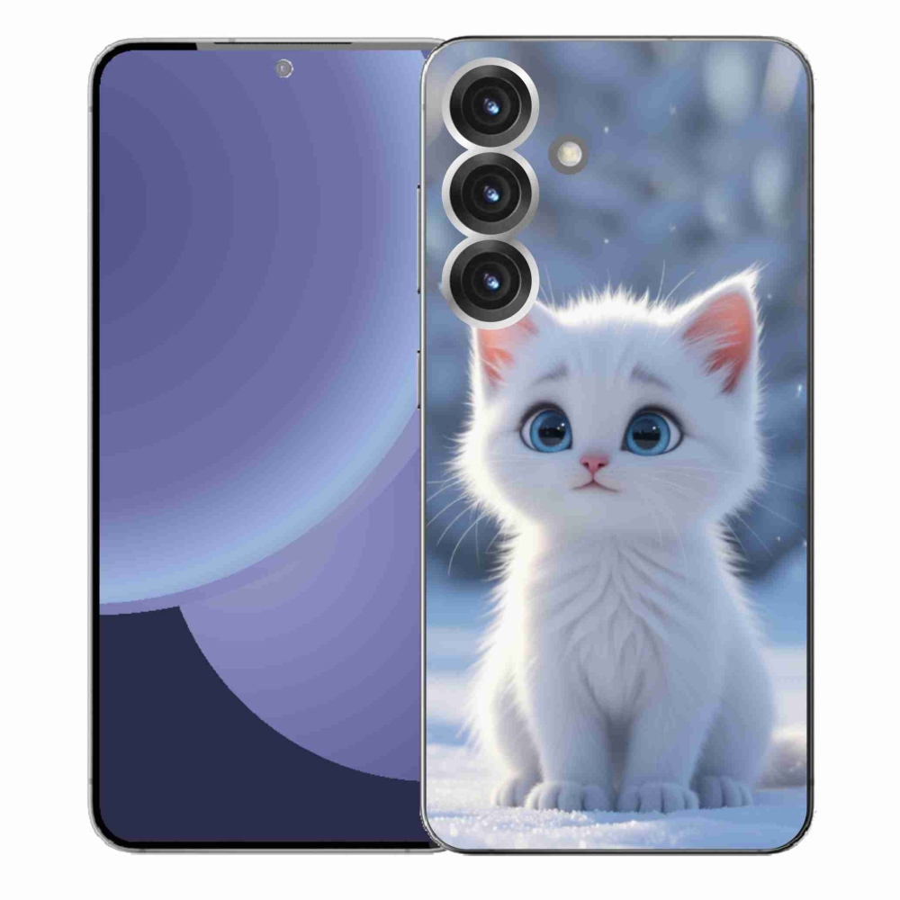 Gelový kryt mmCase na Samsung Galaxy S25+ - bílé kotě 3